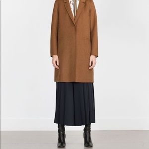 Zara Basic Camel Wool Coat